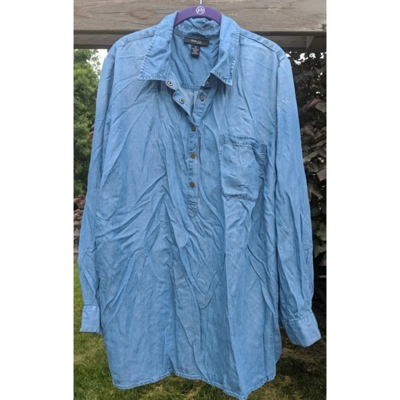 Style & Company Chambray look Shirt - Picture 7 of 8